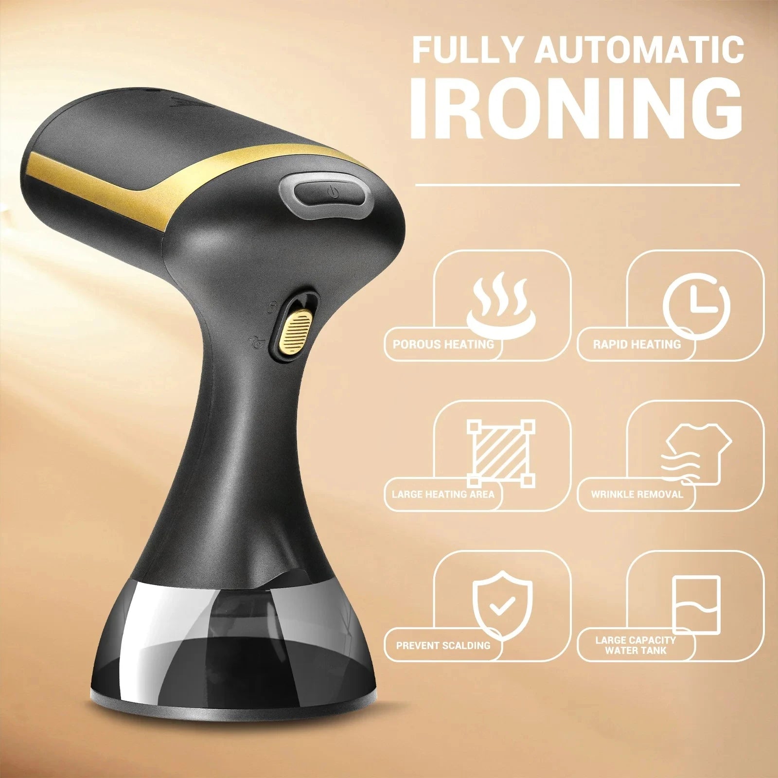 Máquina de planchar colgante portátil de 1500W, máquina de planchar manual, plancha de vapor para el hogar, plancha de vapor húmeda para ropa