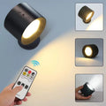 Lámpara Led de pared de doble cabezal con Control remoto táctil, luz nocturna portátil inalámbrica con recarga USB giratoria 360 para lectura de dormitorio