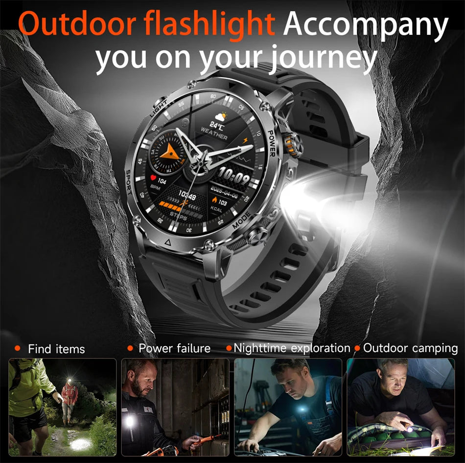 Reloj Inteligente Deportivo con Linterna LED IPX8