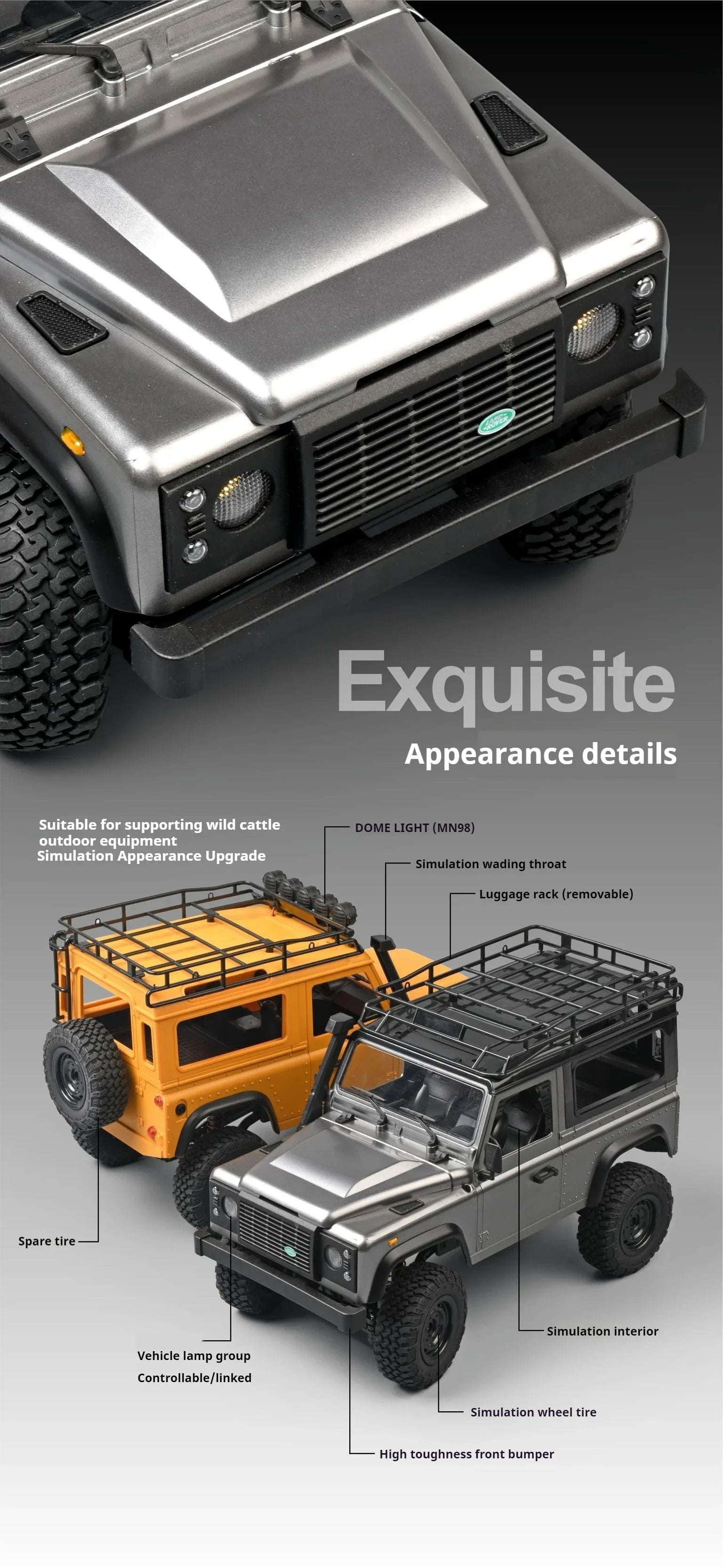 Escala 1:12 MN modelo RTR versión WPL RC coche 2,4G 4WD MN99S RC Rock Crawler MN98 MN99 Defender Pickup camión de Control remoto Juguetes