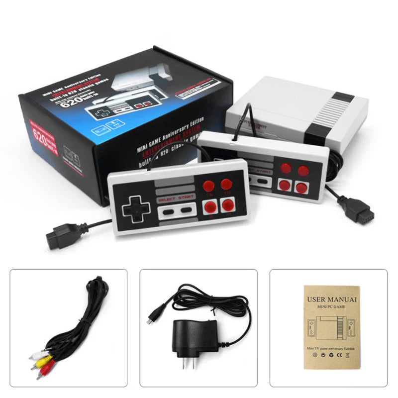 Consola de videojuegos familiar Retro para reproductor de juegos FC Home, salida AV, juego clásico FC620 integrado con mando con cable para niños