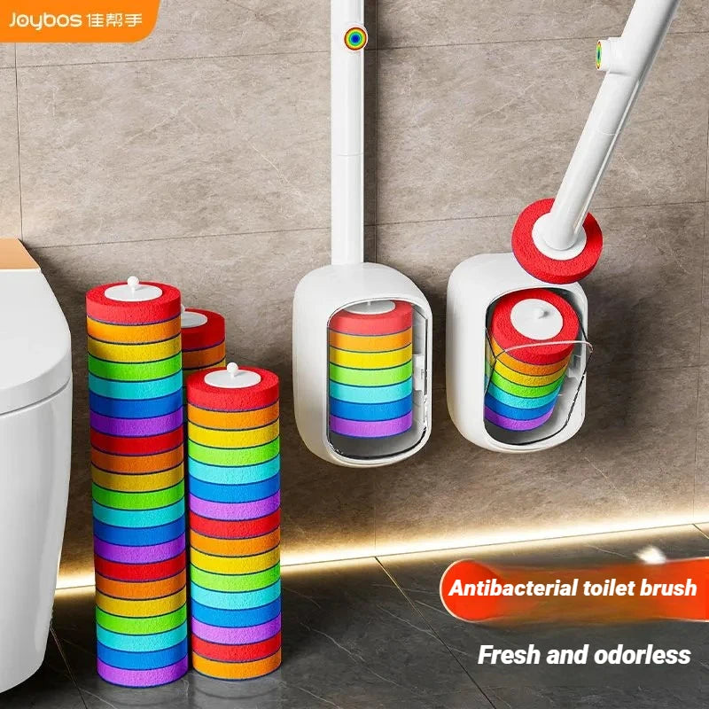 Escobilla de baño desechable Joybos con soporte de pared y cabezal recambiable