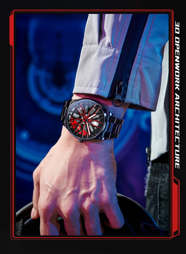 Reloj de Cuarzo OLEVS 9937 para Hombre con Esfera Giratoria de Acero