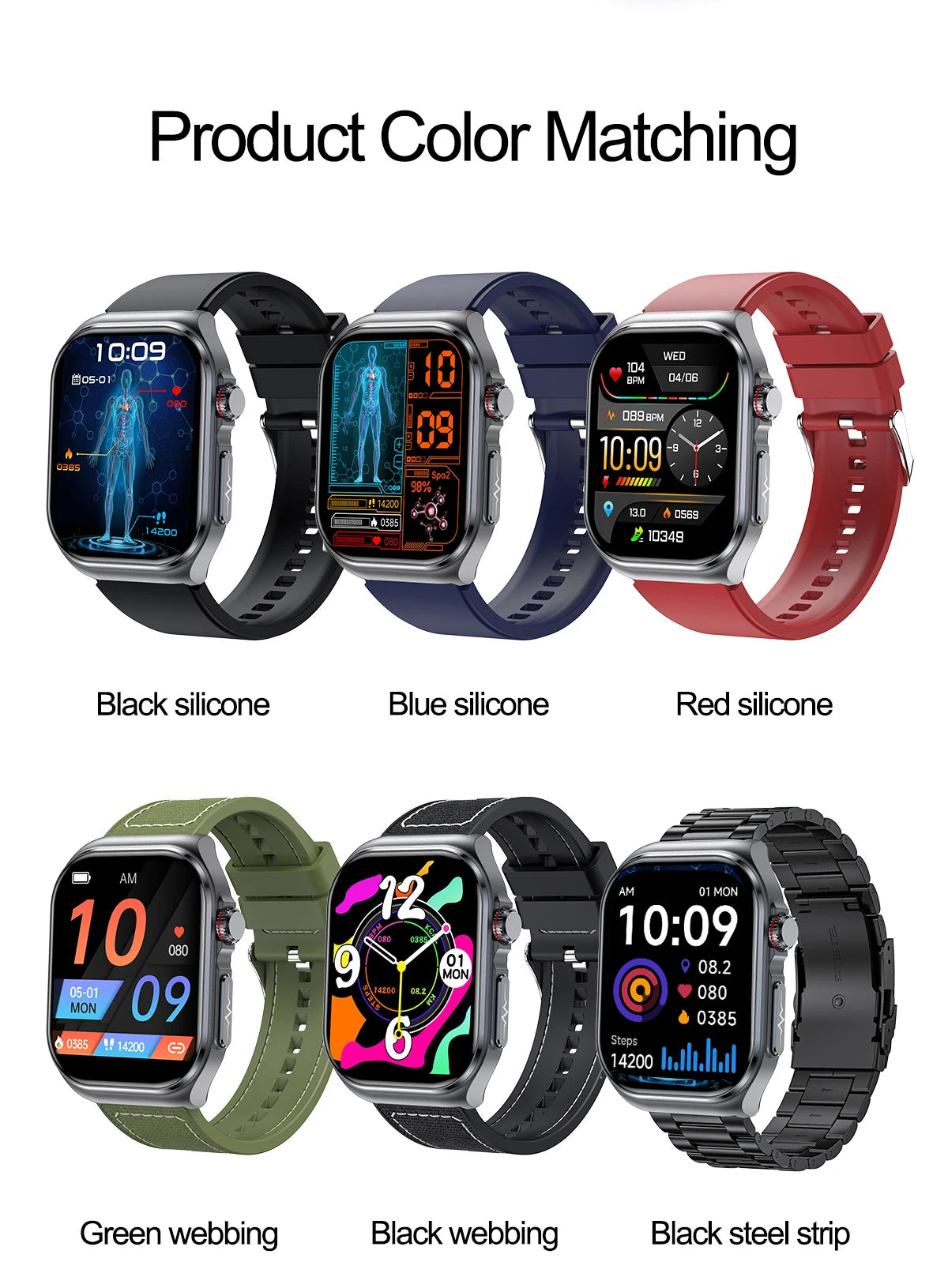 LIGE ET585 Reloj Inteligente AMOLED ECG