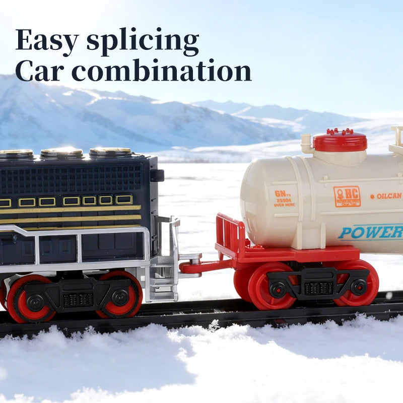 Tren Eléctrico de Juguete Vintage con Luces LED y Sonido para Niños