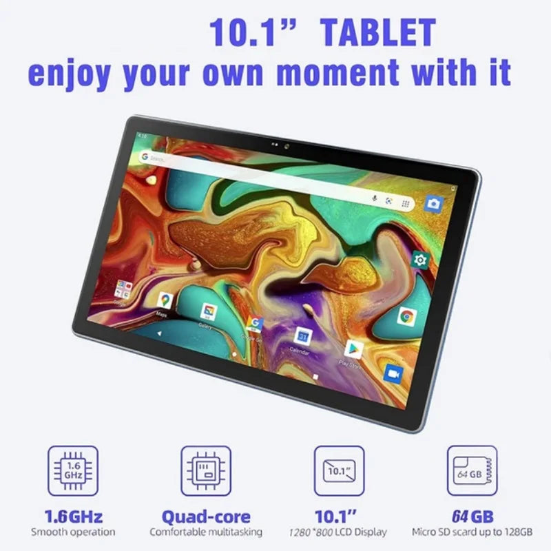 Gran oferta tableta Android 11, de 10,1 pulgadas, 4GB de RAM, 64GB de ROM, 1280x800 IPS, 64 bits, Allwinner A133, cámara Dual de cuatro núcleos, 5000mAh, 1 * USB tipo C