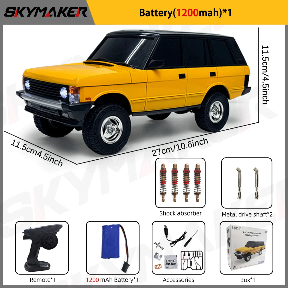 LDRC LD18401 RC coche 1/18 todoterreno 4WD Drive acelerador proporcional completo de alta resistencia escalada RC coche remoto juguetes para niños