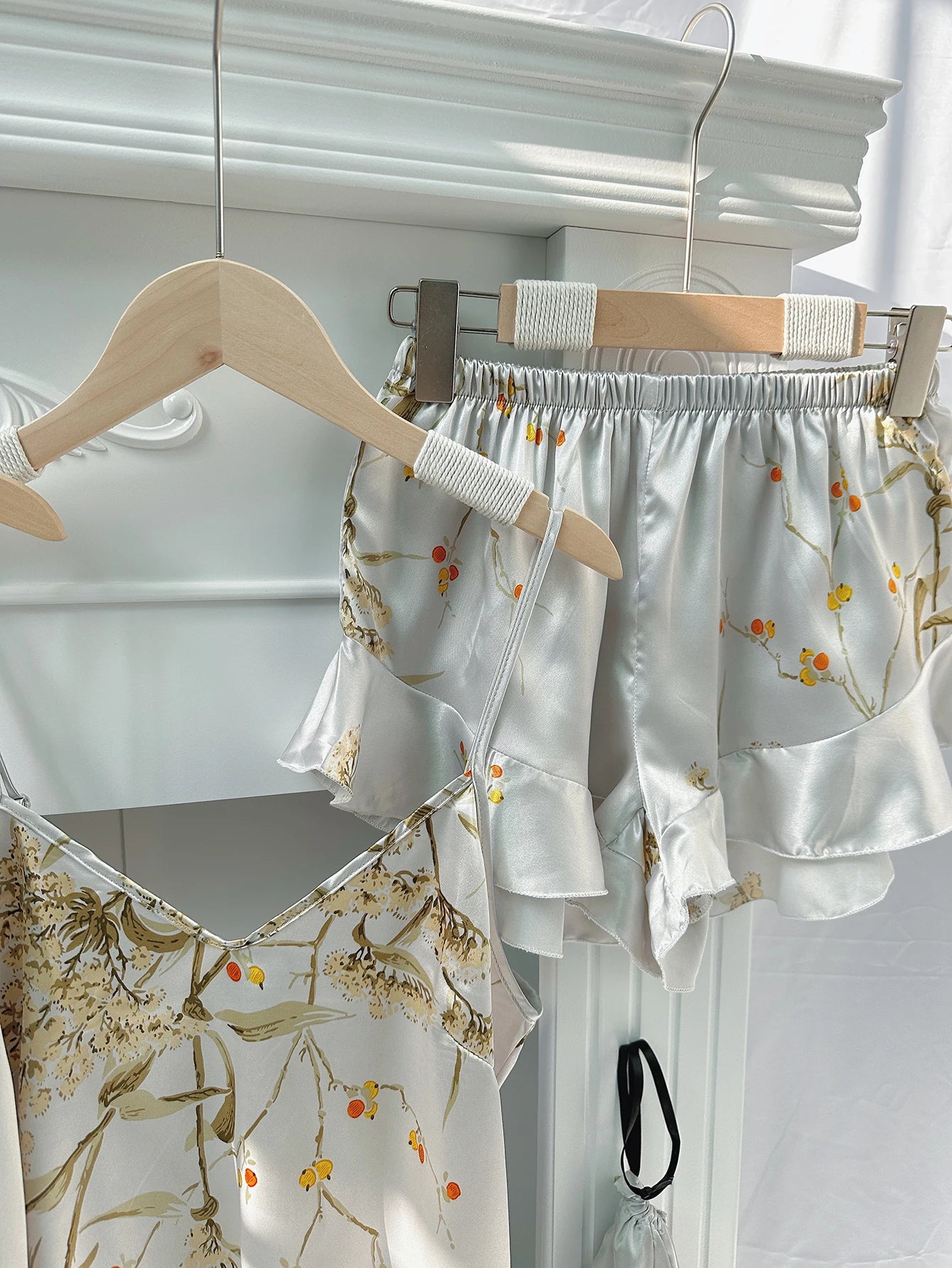 Conjunto de Pijama 5 Piezas con Estampado Floral para Mujer