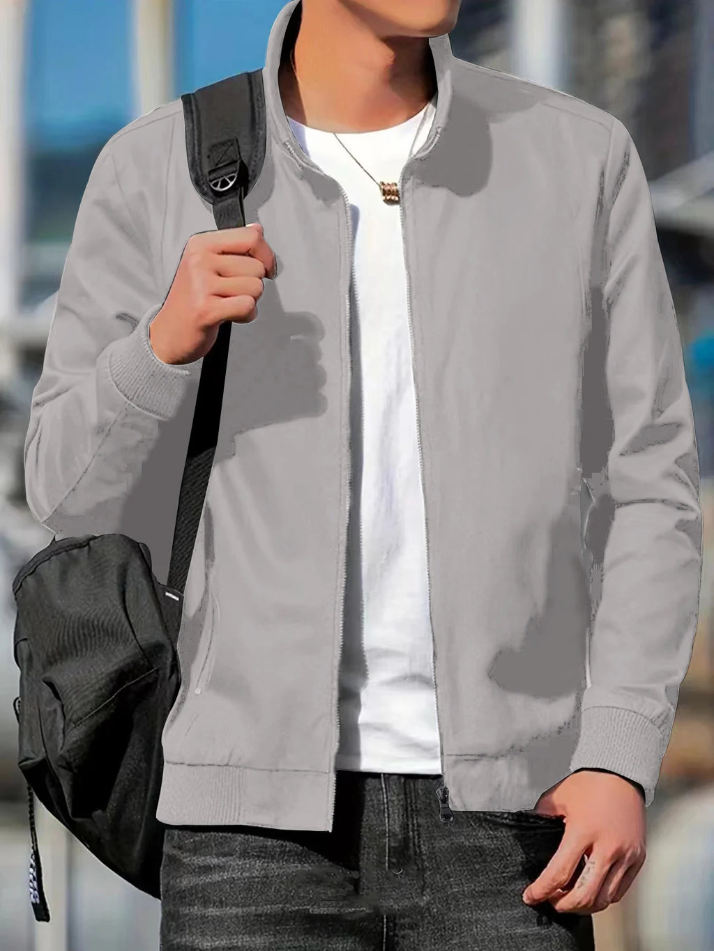 Cárdigan Hombre Cuello Levantado Primavera/Otoño – Chaqueta Versátil