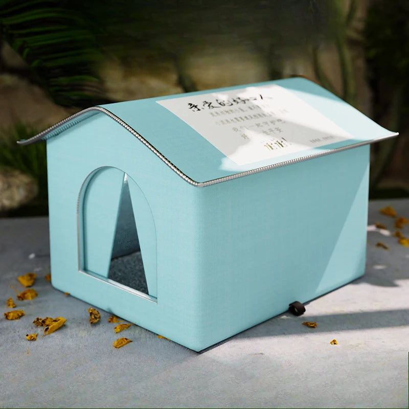 Casita Impermeable para Mascotas – Cama Cueva Plegable Exterior