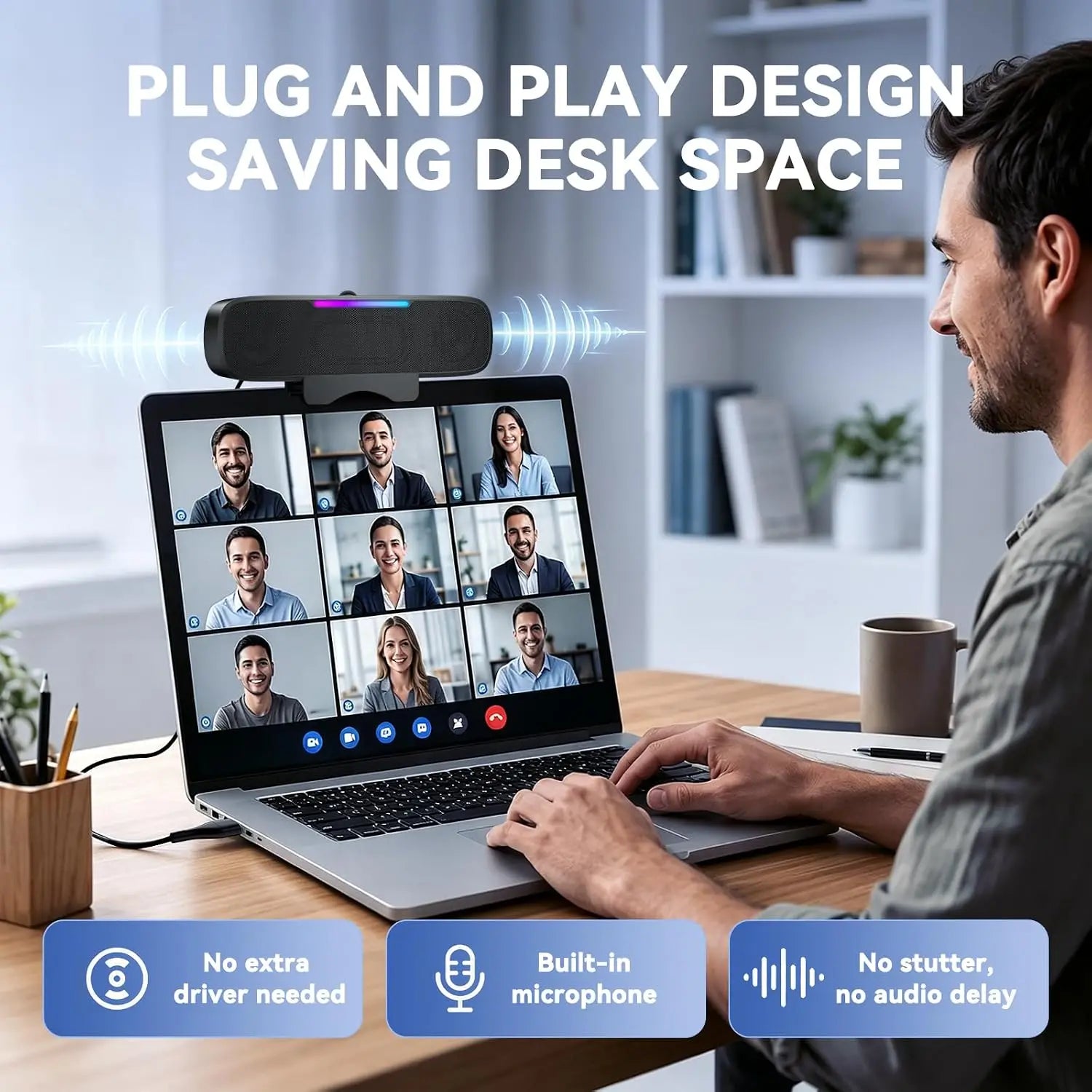 Barra de Sonido USB y Bluetooth para PC