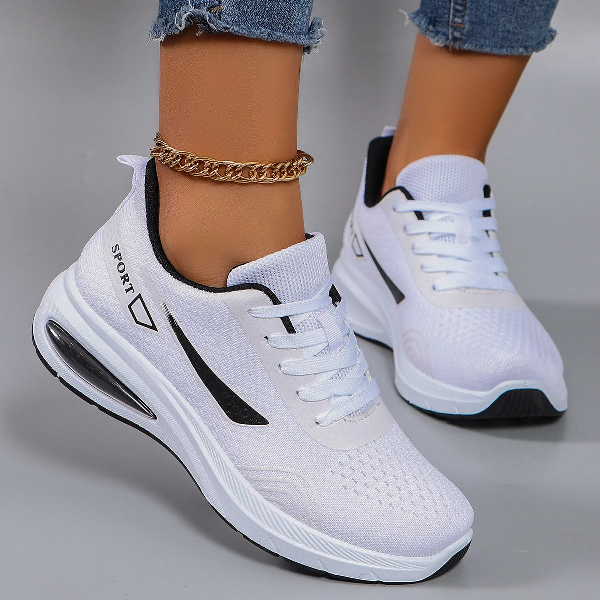 Nuevos zapatos deportivos de primavera para mujer, zapatos deportivos informales a la moda, transpirables, ligeros, antideslizantes, resistentes al desgaste, zapatos planos