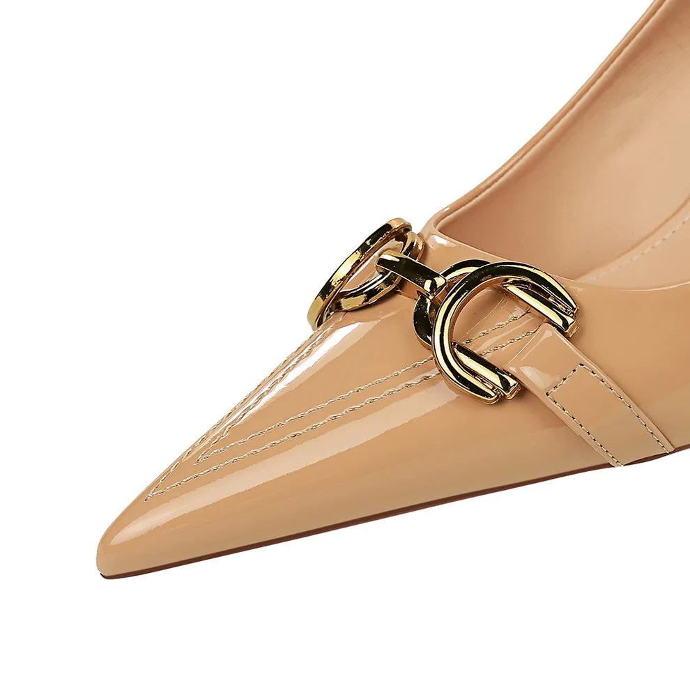 Zapatos de Tacón Alto Stiletto con Hebilla para Mujer