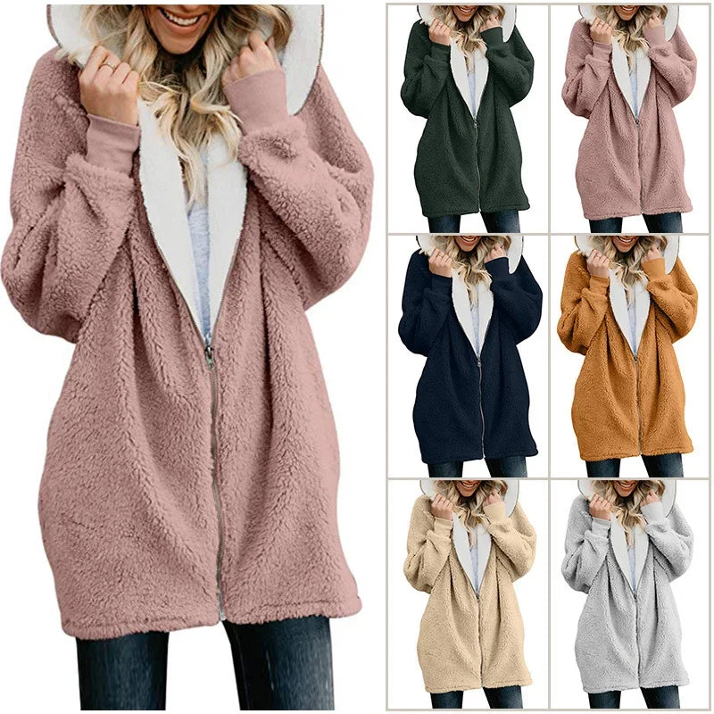 Bella Philosophy-sudaderas con capucha para mujer, suéter largo con cremallera, sudaderas con capucha de manga larga ajustadas, abrigo liso, Otoño e Invierno