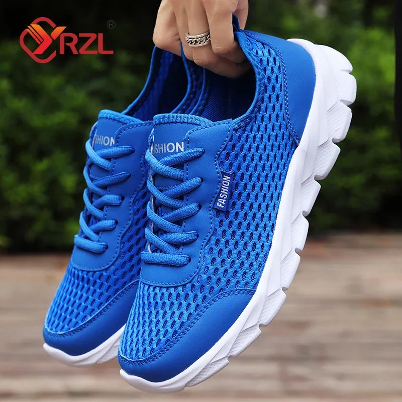 YRZL nuevas zapatillas de correr para hombre, zapatos deportivos transpirables, peso ligero, moda de verano, zapatillas transpirables de talla grande 38-48 para hombre