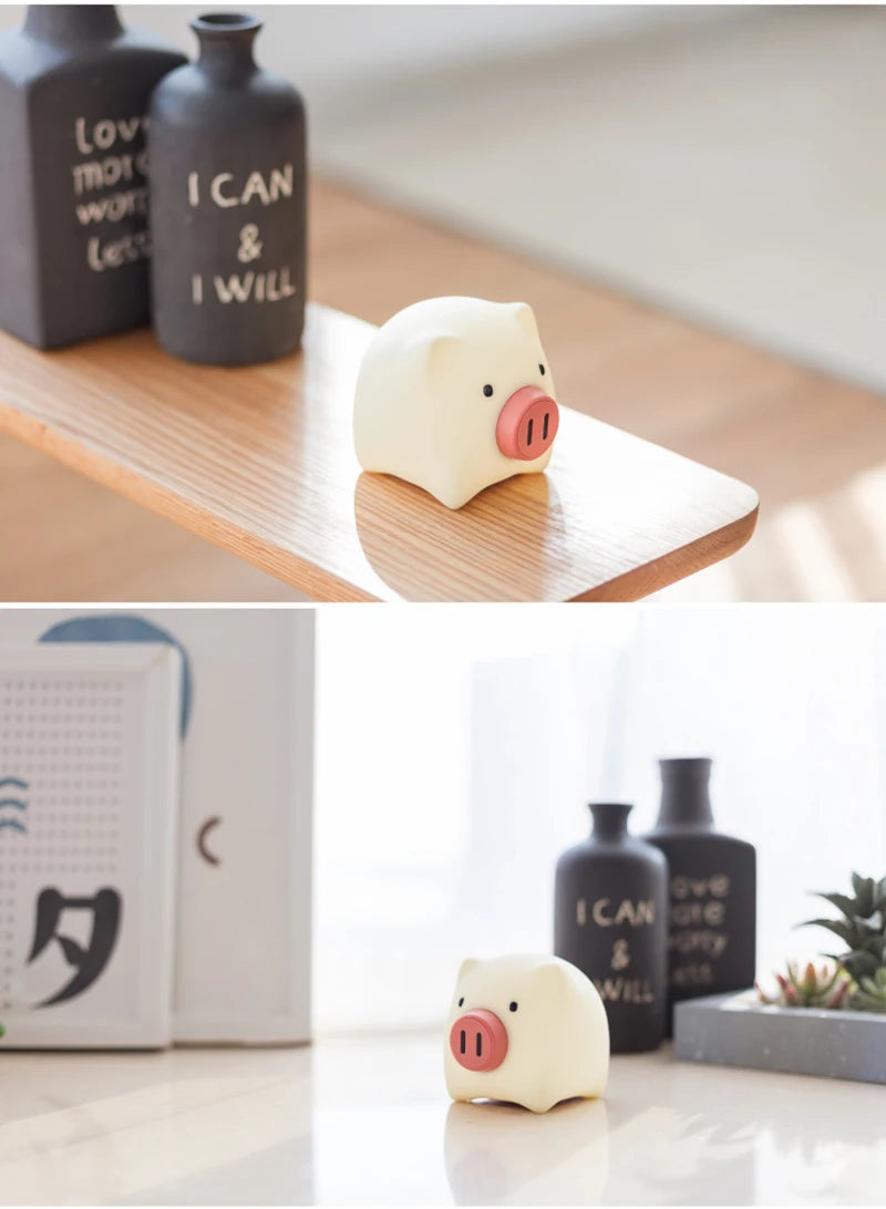 Linda luz nocturna de cerdo para mascotas, lámpara de noche de silicona recargable, cálida, temporizada, decoración de habitación, regalo de luz nocturna para niños