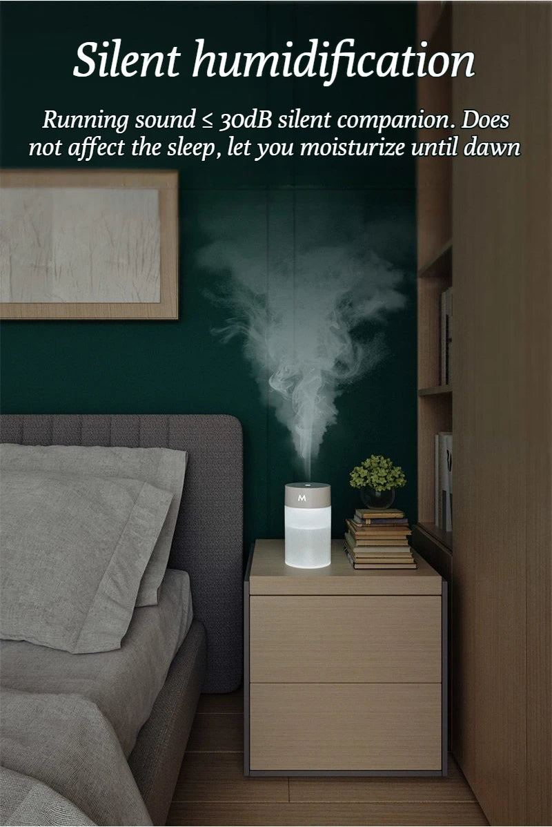 Mini humidificador de aire de 180ML, difusor de aroma eléctrico USB, purificador de aceites esenciales, generador de niebla de aromaterapia, luces para coche, hogar y dormitorio