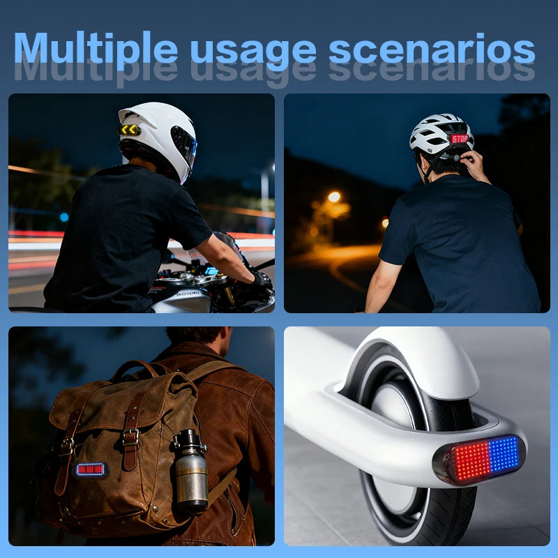 Luz LED para Casco de Bicicleta con Control Remoto Inalámbrico, Señal de Giro, Bocina, Luz Trasera de Advertencia, Accesorios para Ciclismo
