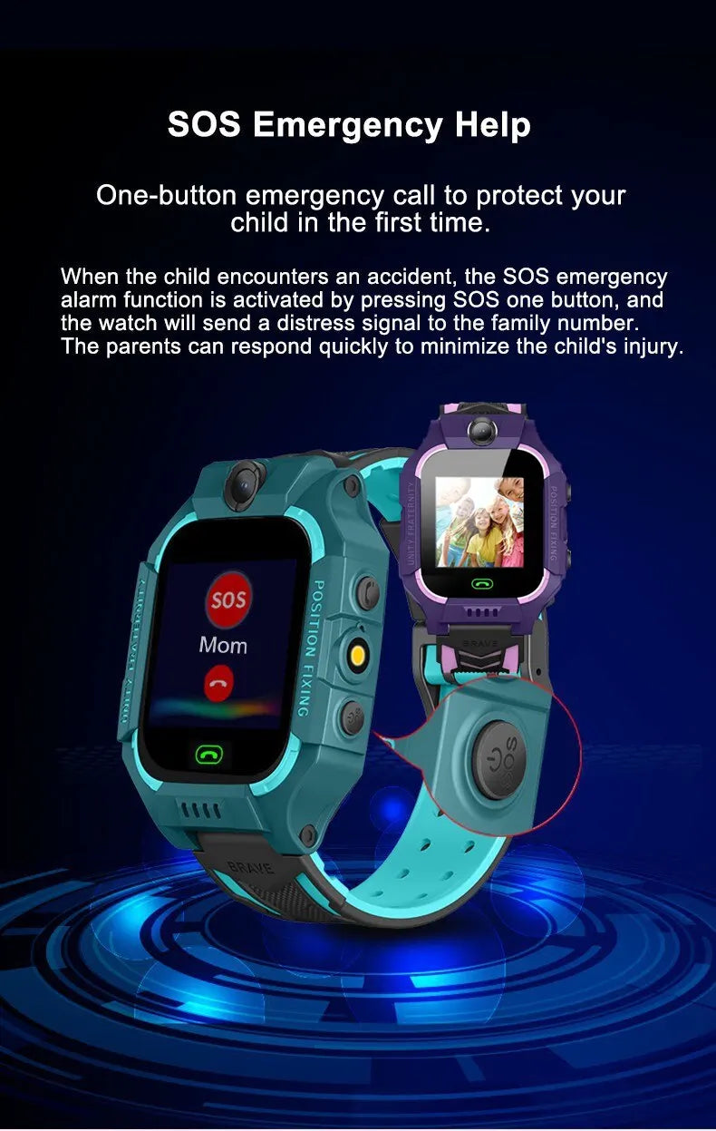 Reloj inteligente para niños 2026 nuevo reloj inteligente con tarjeta Sim para niños llamada Sos teléfono cámara Chat de voz foto niño niña regalo pantalla a Color Q19