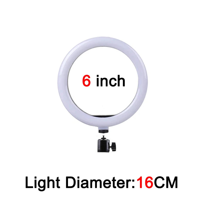 Anillo de luz LED para fotografía, 3 modos, anillo de luz regulable para Selfie con trípode y soporte para teléfono para vídeo TikTok, lámpara de relleno para maquillaje en vivo