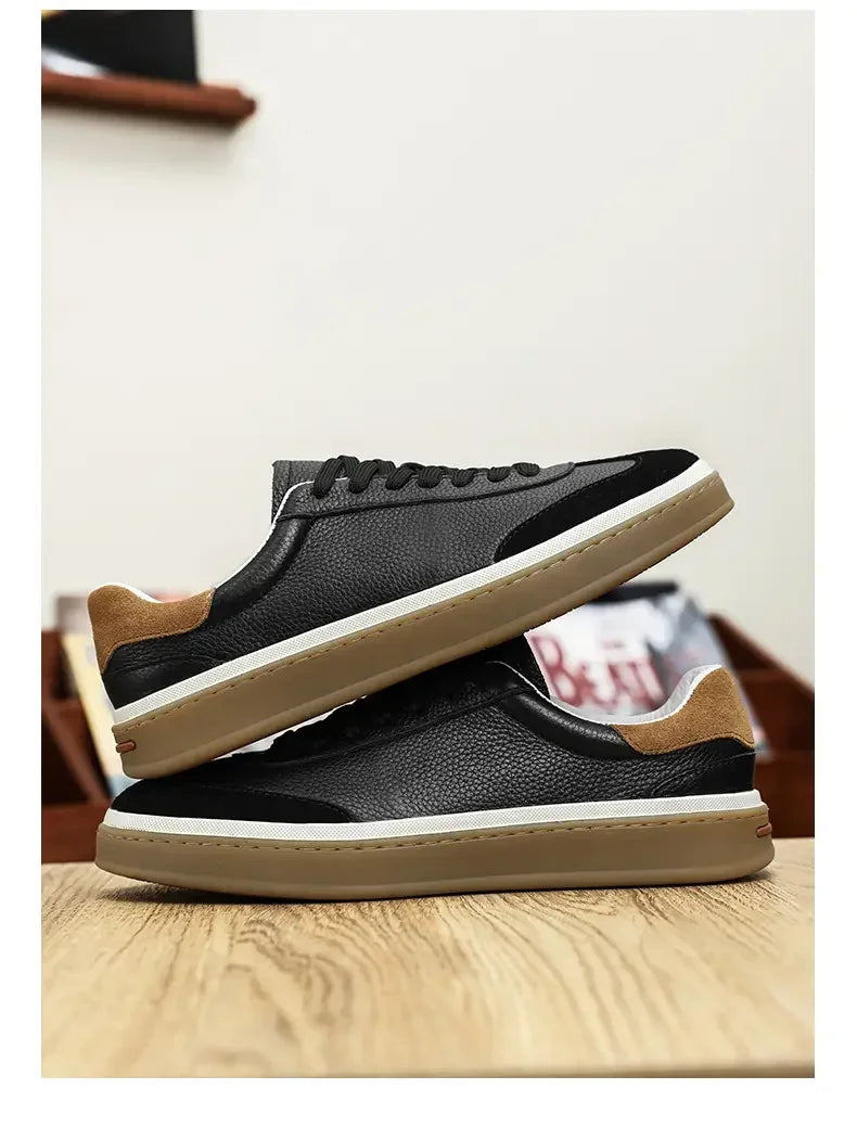 Zapatos casuales de cuero genuino para hombre, ligeros y cómodos