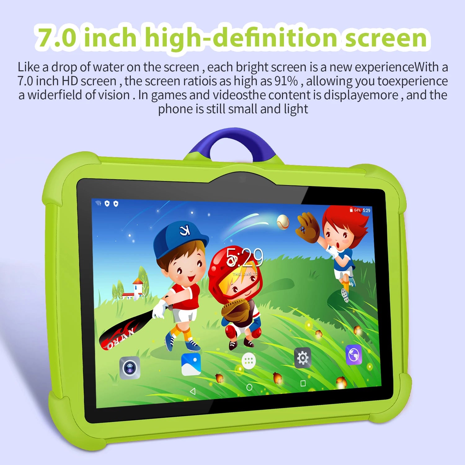 Tablet educativa para niños BDF 7": 4GB RAM, 64GB ROM, Android 13