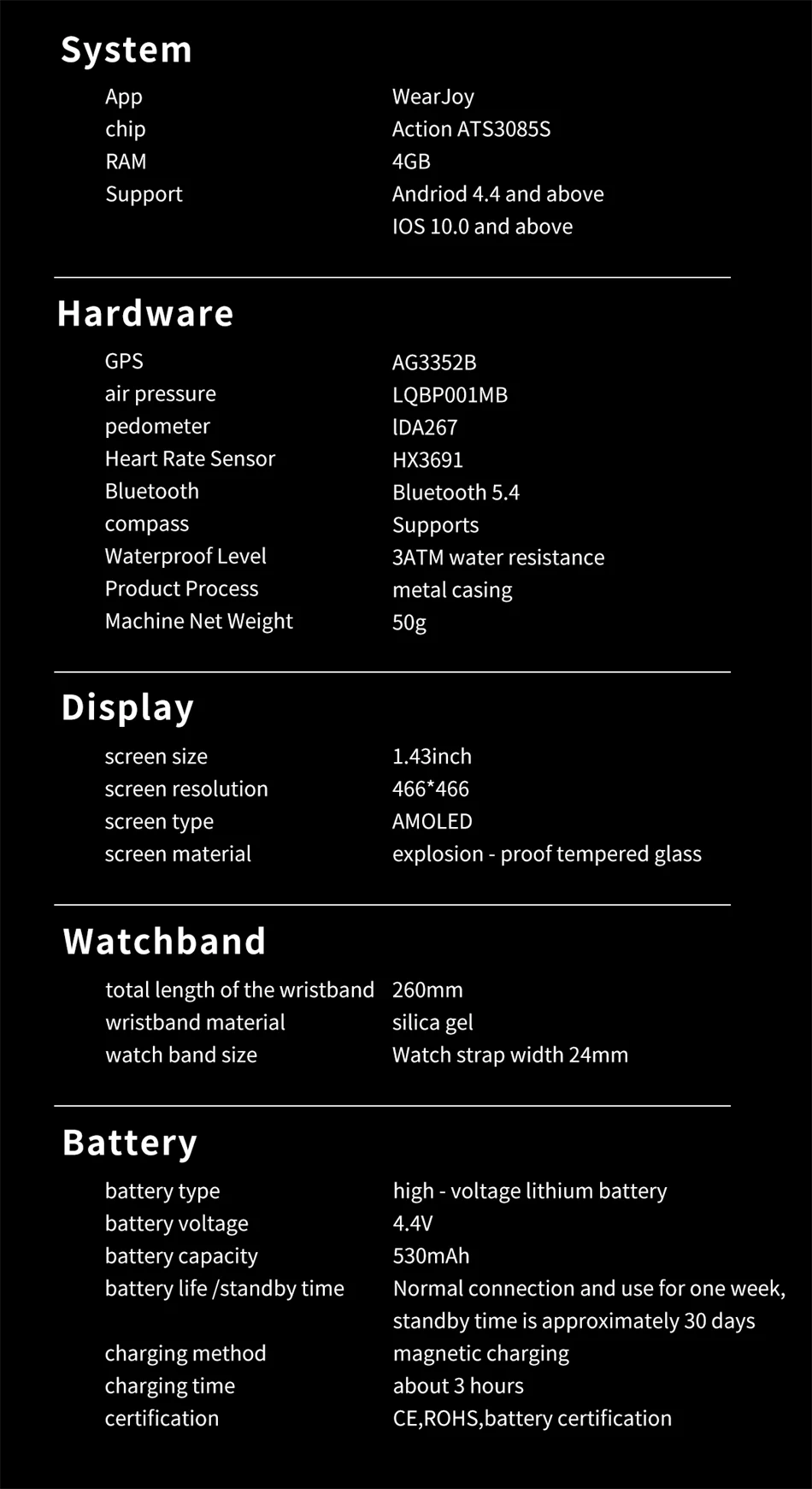 Reloj Inteligente HD300 Pro con GPS Offline, Memoria 4GB y Linterna