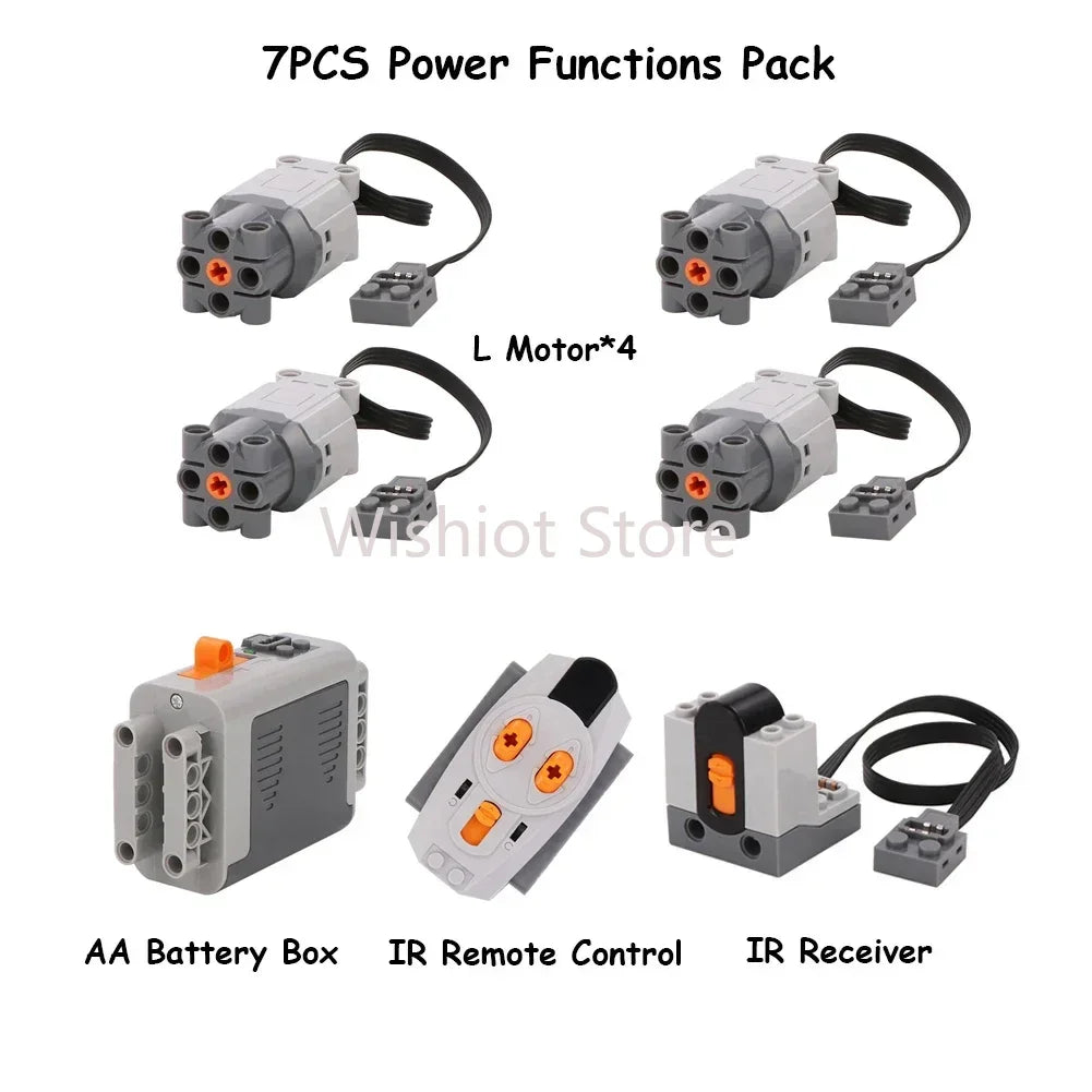 Funciones de energía técnica MOC compatibles con Legoeds, Motor M 8883, Control remoto modificado, grupo de energía, tren, caja de batería de litio 9686