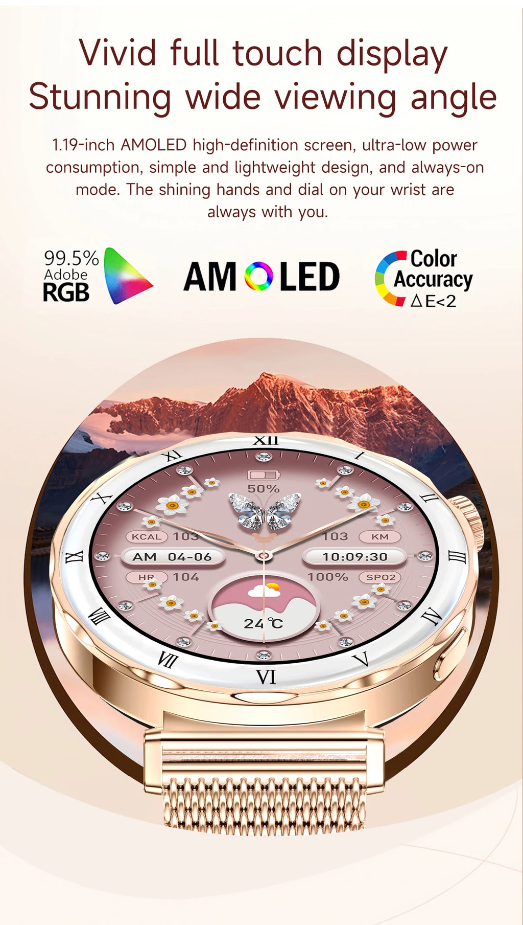 LIGE Reloj Inteligente Ultrafino 6.2mm Mujer