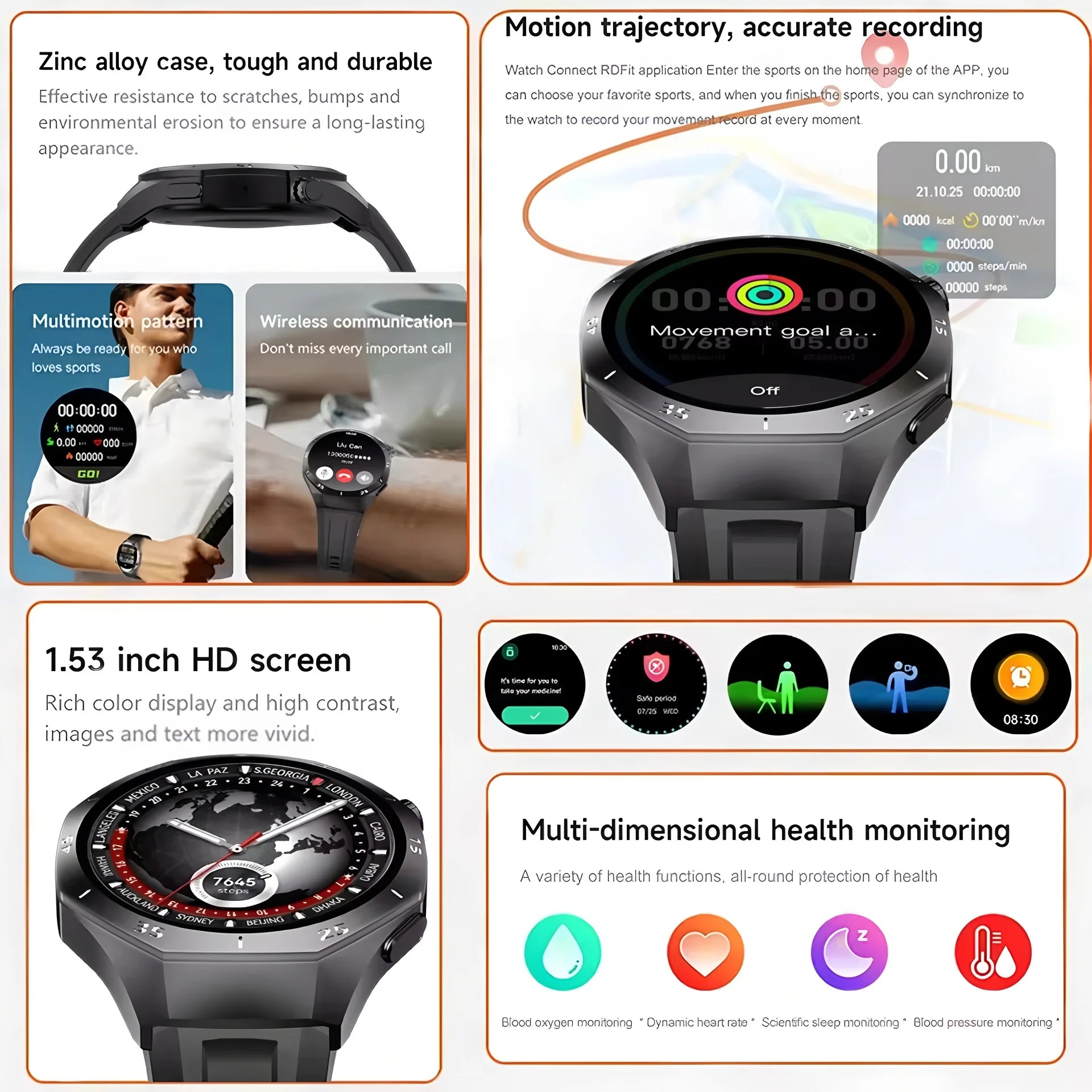 Reloj inteligente 5 Pro GPS NFC Smartwatch hombres 360*360 pantalla AMOLED Monitor de ritmo cardíaco Bluetooth llamada IP67 impermeable hombres Smartwatch
