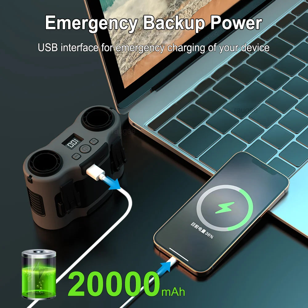 Ventilador de Cintura y Cuello Recargable 20000mAh