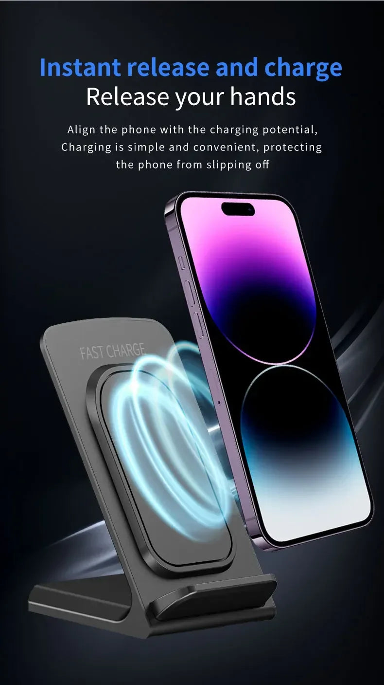 Base de Carga Inalámbrica para Escritorio, Soporte para Teléfono, Compatible con iPhone 17~12, Samsung S25 S24, Xiaomi, Estación de Carga Rápida para Smartphone