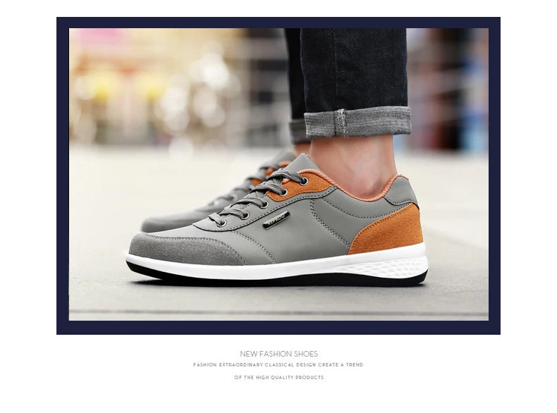 Zapatos YRZL para hombre, zapatillas impermeables para caminar para primavera y otoño, zapatos deportivos de cuero para hombre, zapatillas cómodas antideslizantes para hombre