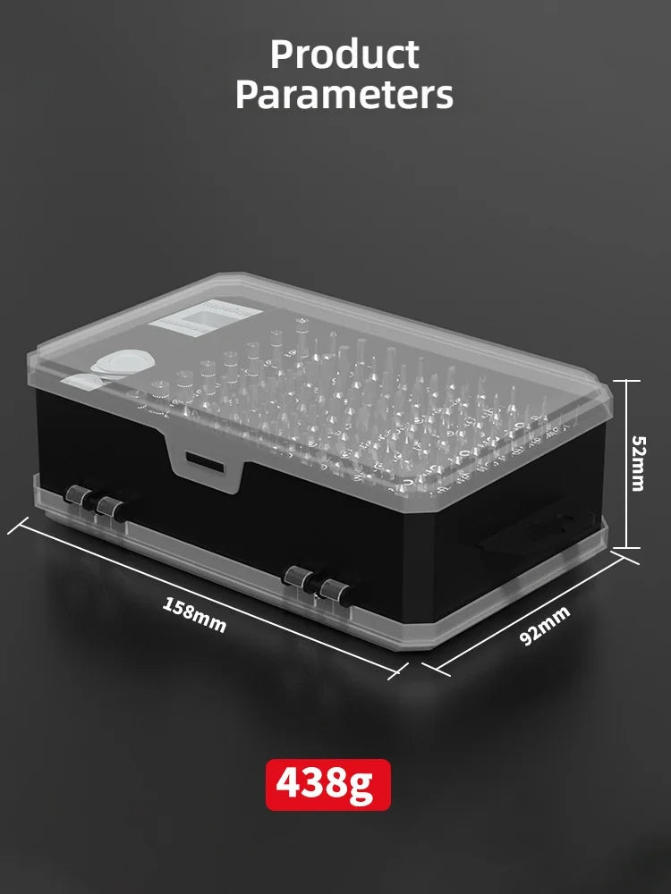 Juego de destornilladores multifuncionales 115 en 1 – Kit de herramientas magnéticas de alta dureza con destornilladores de formas especiales, completo