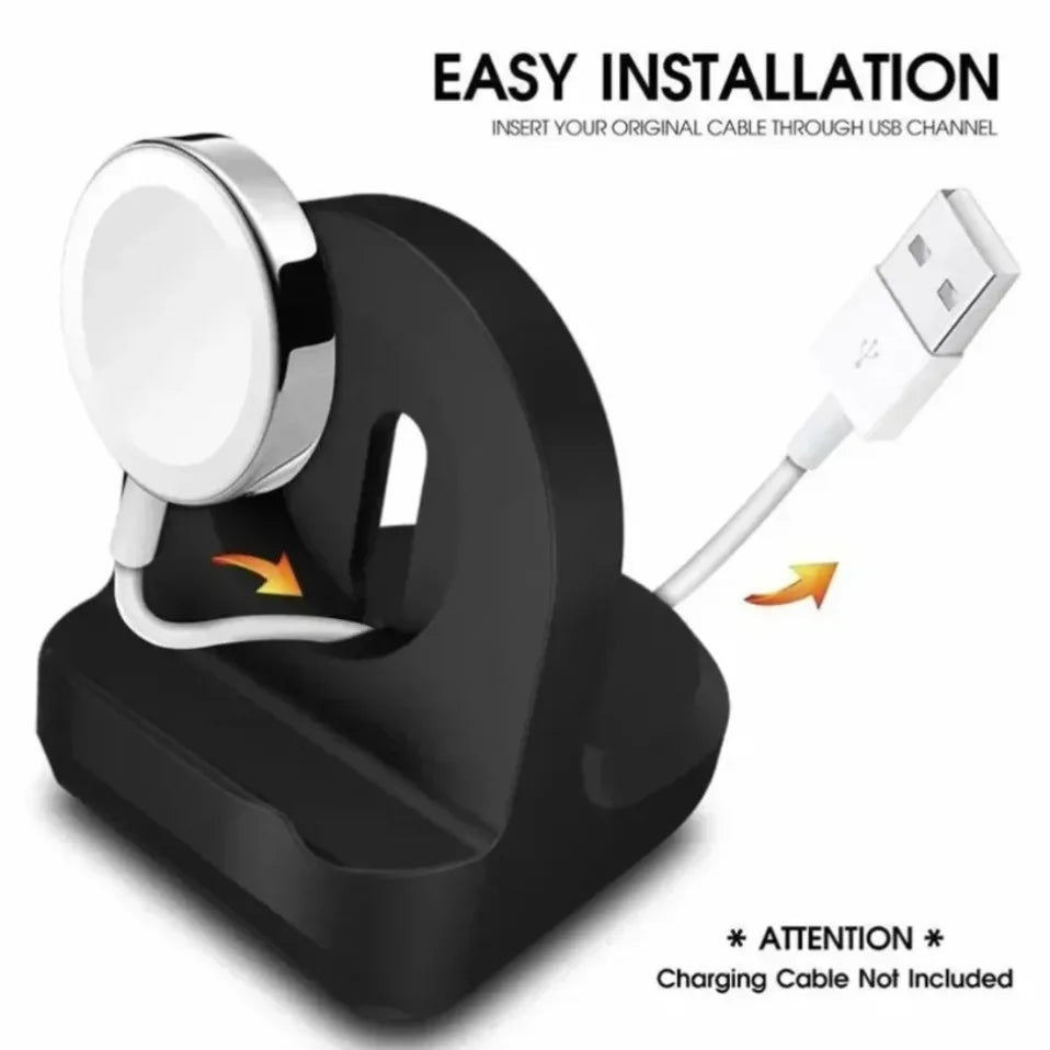 Base de Carga de Silicona Estable para Apple Watch Series 1-10 Ultra 2, Sin Necesidad de Ensamblaje, Cargador de Escritorio para Hogar, Dormitorio u Oficina