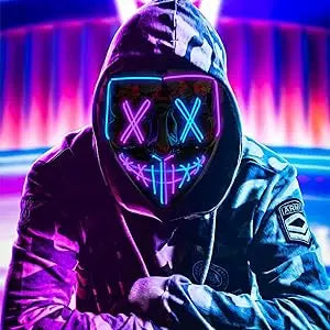 Máscara de Halloween Poptrend, máscara con luz LED, máscara aterradora para Festival, Cosplay, disfraz de Halloween, fiestas de disfraces, regalo de Carnaval