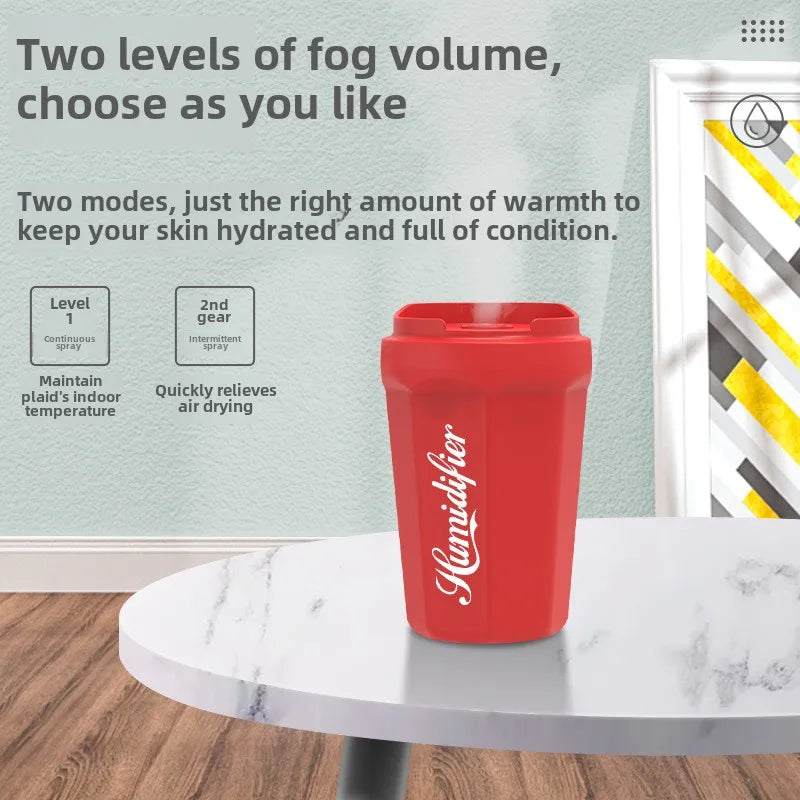 Humidificador USB creativo en forma de taza con difusor de aromas y luces
