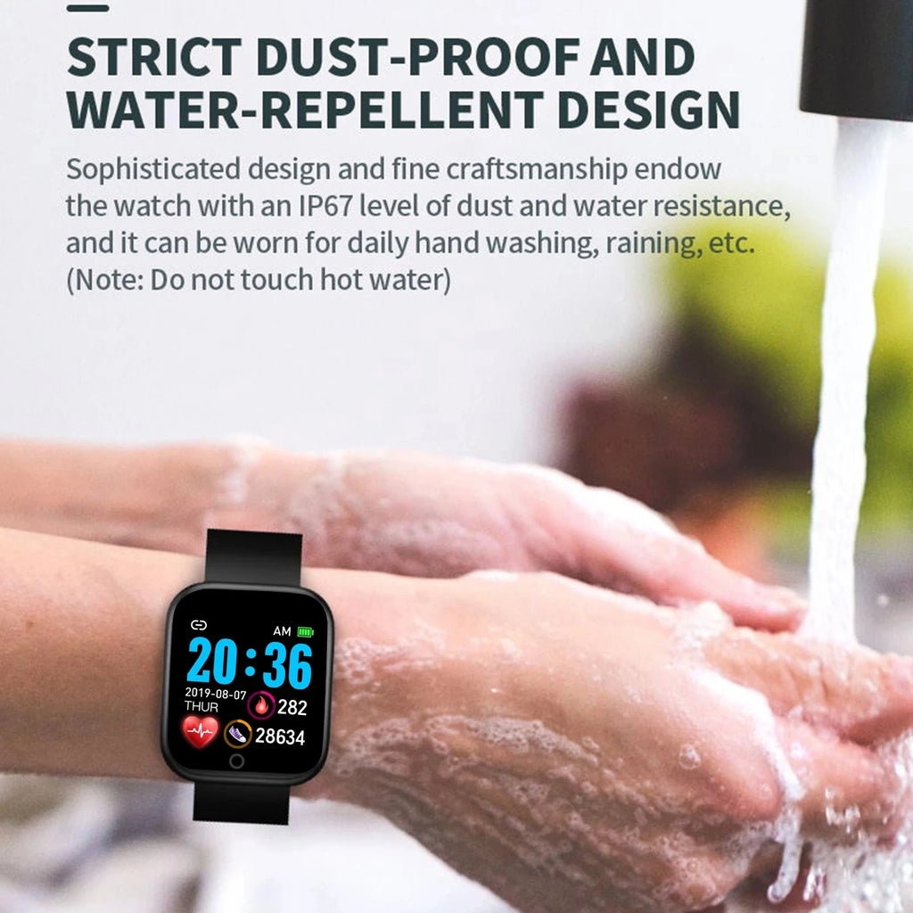 Reloj inteligente D20Pro para hombres y mujeres, reloj deportivo con seguimiento de actividad física, Monitor de ritmo cardíaco y presión arterial, reloj inteligente resistente al agua para Android IOS
