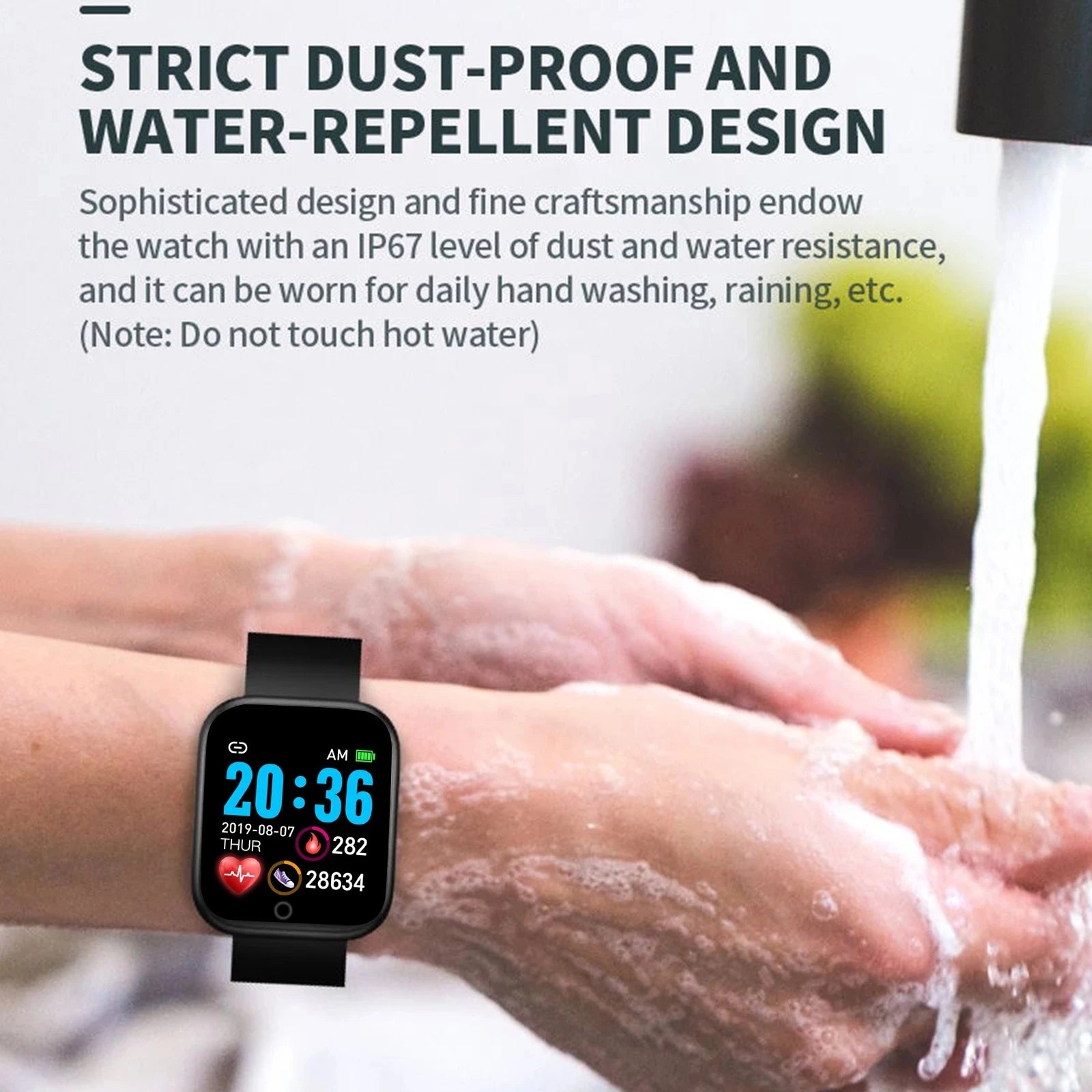 Reloj inteligente D20Pro para hombres y mujeres, reloj deportivo con seguimiento de actividad física, Monitor de ritmo cardíaco y presión arterial, reloj inteligente resistente al agua para Android IOS