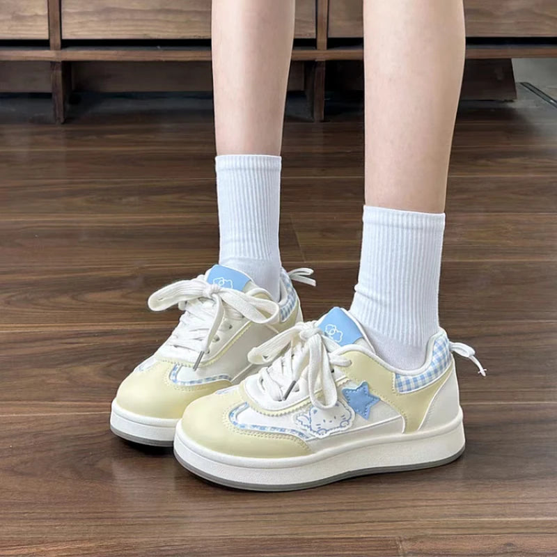 Zapatos Planos Casuales para Mujer - Decoración de Dibujos Animados, Zapatillas Transpirables Cómodas, Zapatos Ligeros para el Campus de Verano para Uso Diario