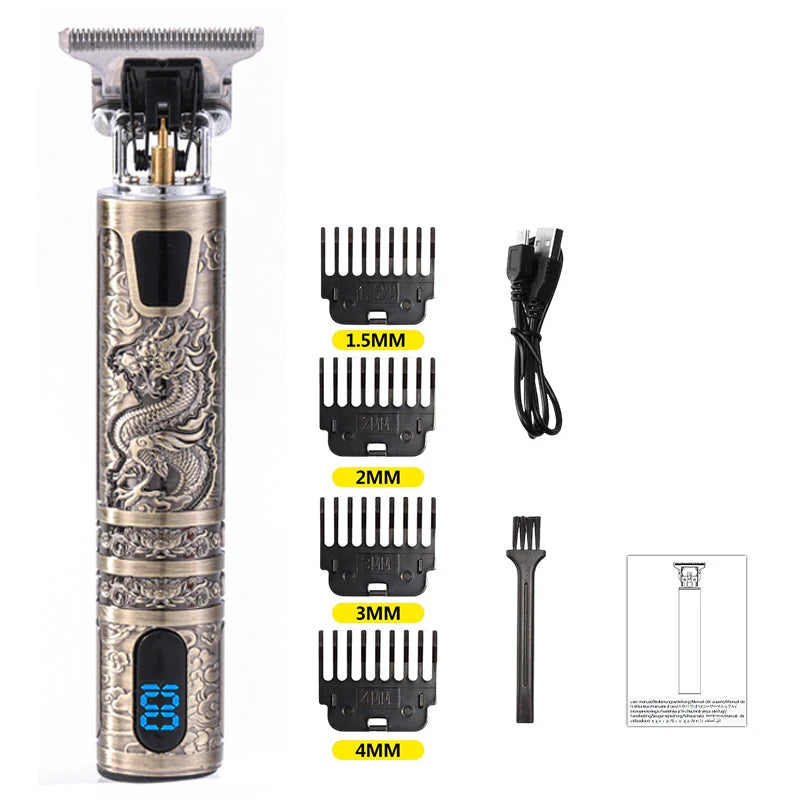 Cortapelos Eléctrico con Pantalla LCD, Máquina de Cortar Pelo y Barba, Recortadora Recargable para Hombres