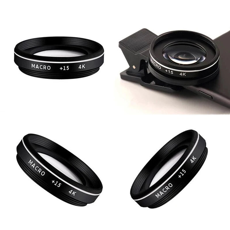 Kit de Lentes Macro 15X y 30X 4K HD para Smartphone