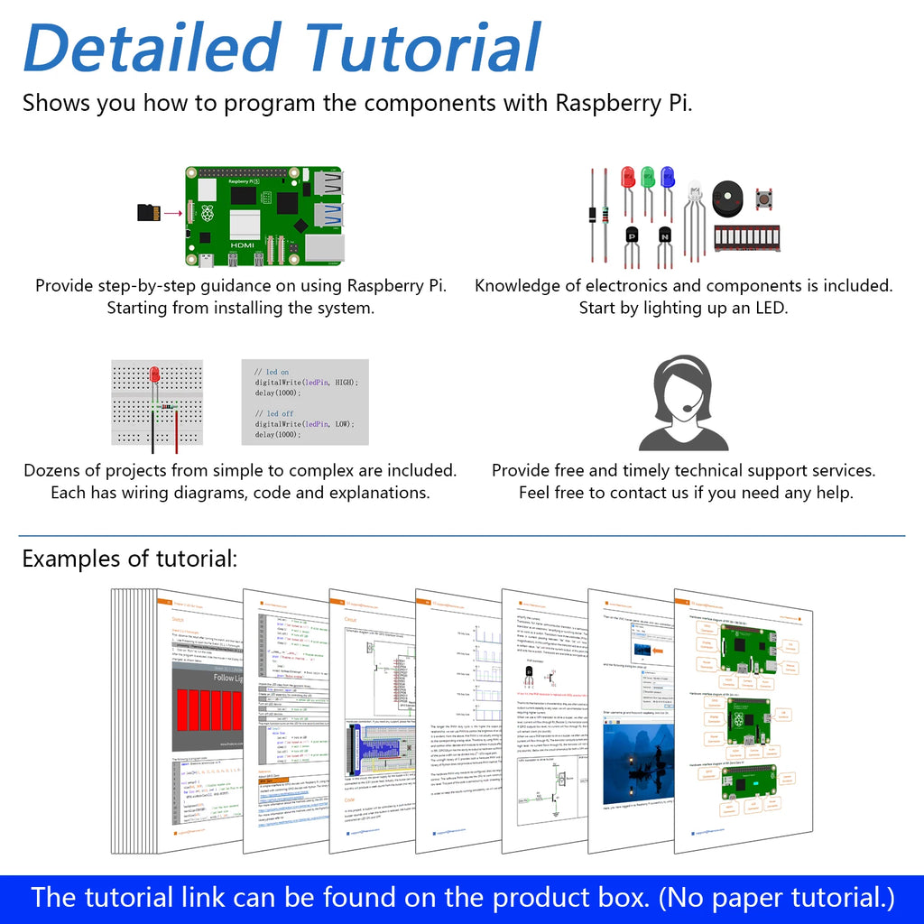 Freenove Kit de inicio completo para Raspberry Pi 5 4 B 3 500 Zero 2 W, tutorial de 1170 páginas, 386 artículos, 164 proyectos, altavoz de cámara
