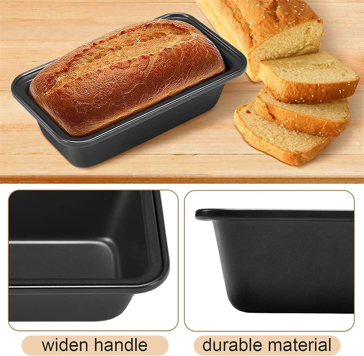 LMETJMA, sartén antiadherente para hornear pan, sartén para pan tostado de acero al carbono, utensilios de cocina rectangulares para hornear para Brownies, pan de carne JT233
