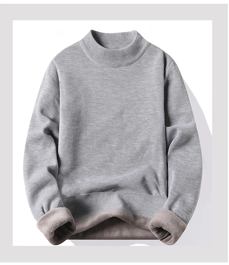 Jersey para hombre, suéter suave, camisas de terciopelo de invierno, ropa de marca, blusa fría cálida de lana tejida, camisas inferiores ajustadas