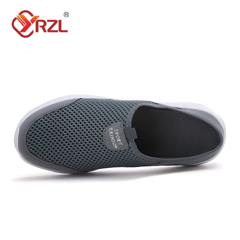 YRZL Zapatos Casuales Hombres Verano Medio Zapatos Zapatillas Diapositivas Slip on Zapatos Hombres Malla Transpirable Suave Cómodo Zapatillas para Hombres