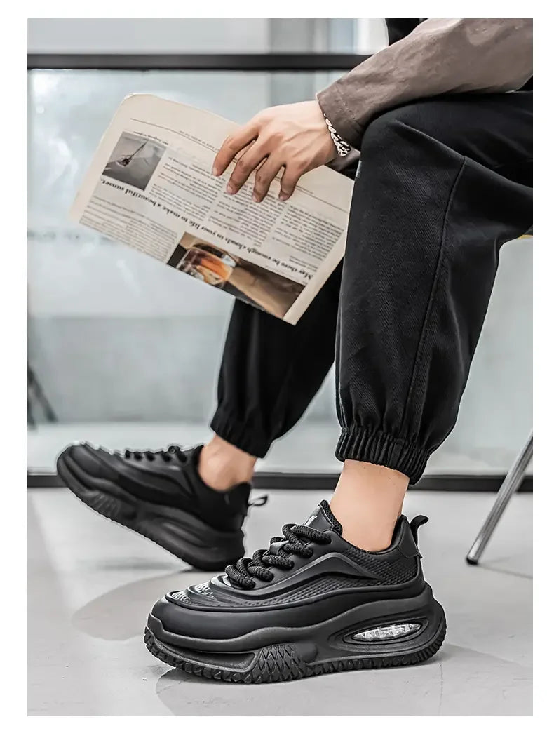 Zapatos Deportivos Casuales para Hombre, Zapatos de Skate con Suela Gruesa a la Moda, Zapatos Modernos y Cómodos para Hombre, Adecuados para Exteriores