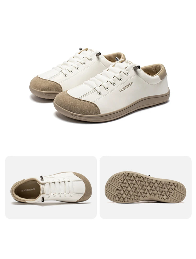HOBIBEAR zapatos descalzos Unisex punta ancha zapatillas de deporte de cuero Artificial Zero Drop Slip On zapatos cómodos ligeros al aire libre