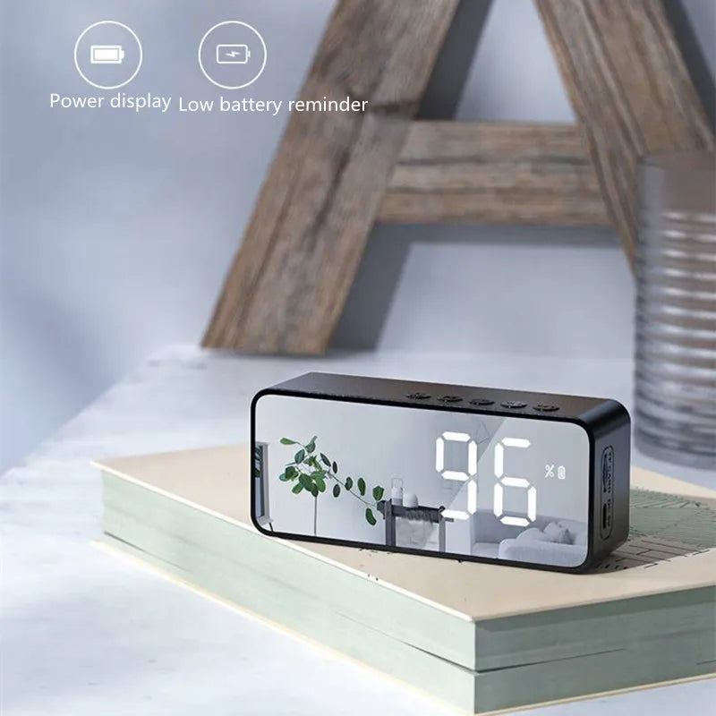 Altavoz Bluetooth Inalámbrico, Reloj Despertador, Radio FM Portátil, Subwoofer, Caja de Sonido, Mini Lámpara, Woofers, Caixa De Som, Coluna, Bocina