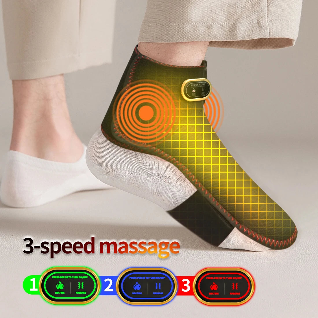 Almohadilla Térmica Inalámbrica para Tobillo, Masajeador Eléctrico con Vibración, Envoltura Térmica Recargable para Pies, Manos y Muñecas, Soporte Térmico para Muñeca y Tobillo
